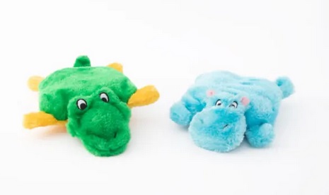 squeakie pad 2 pack hippo alligator